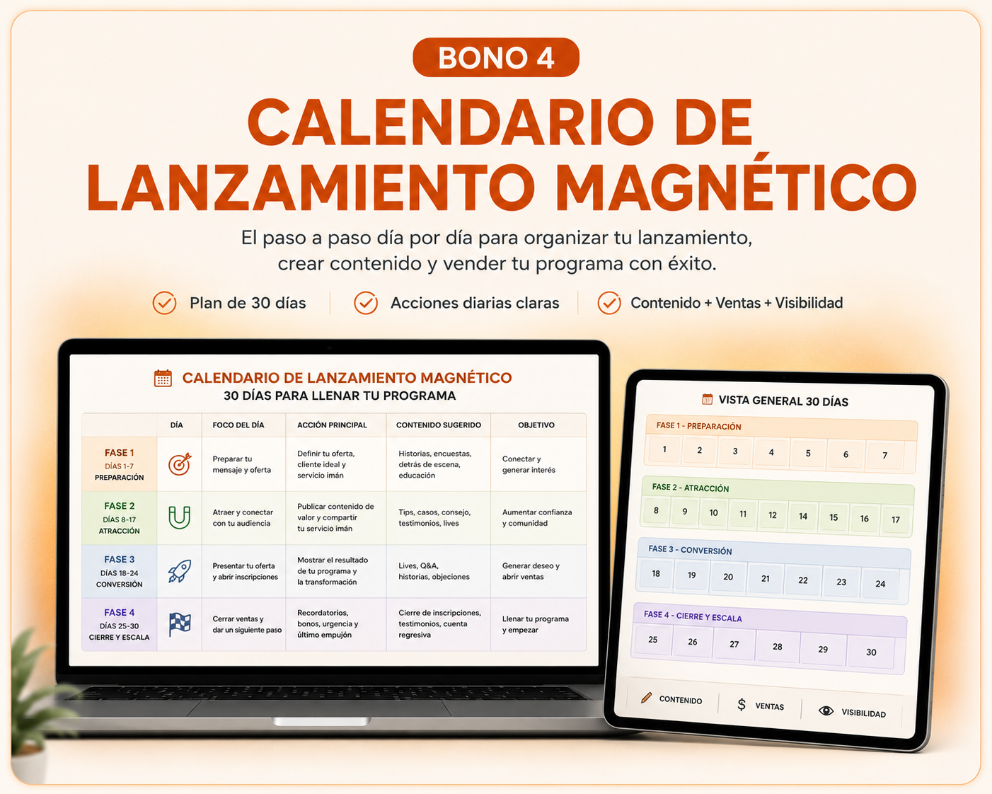Calendario de Lanzamiento 30 Días