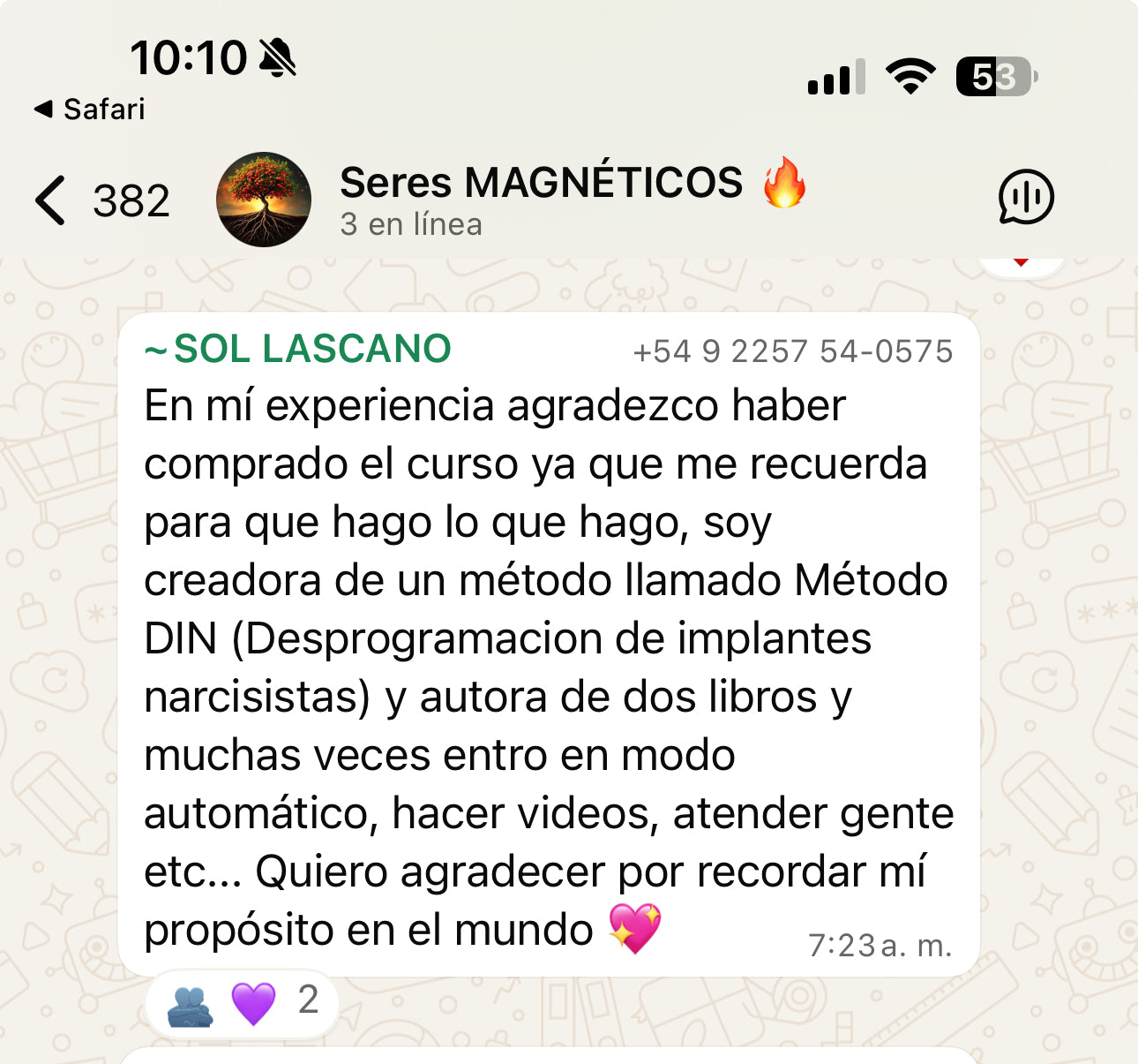 Testimonio comunidad 8